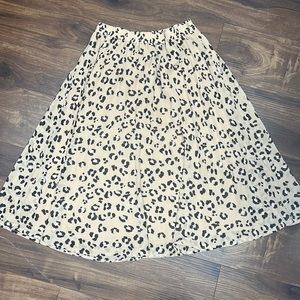 A new day pleated leopard print skirt